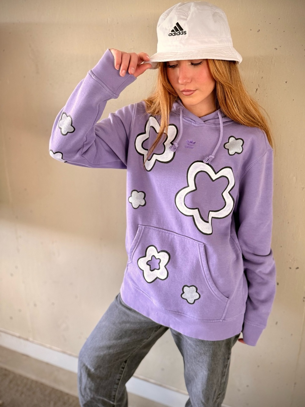 Adidas X Hello Love Purple Flower Hoodie